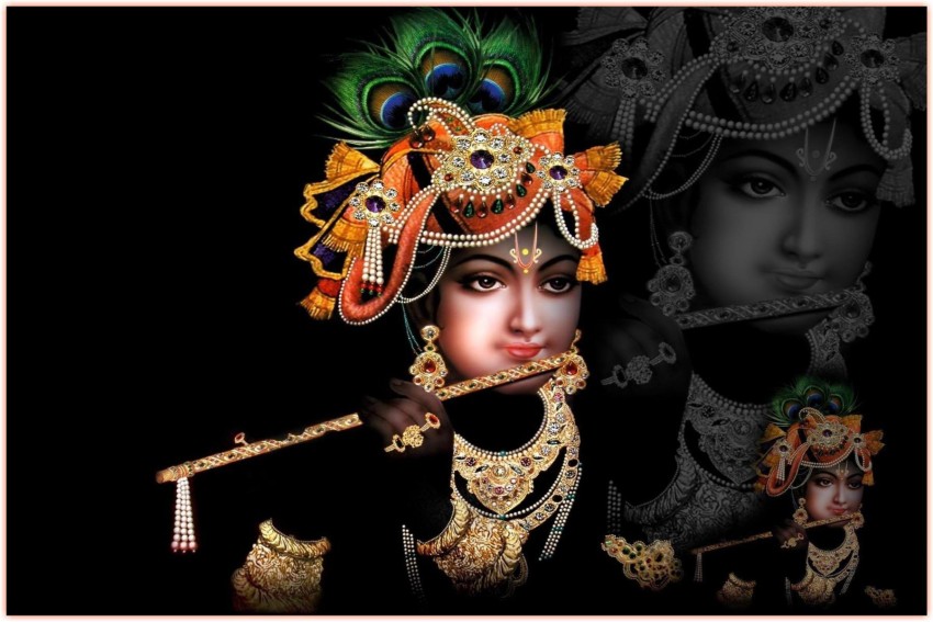 Black shop krishna wallpaper