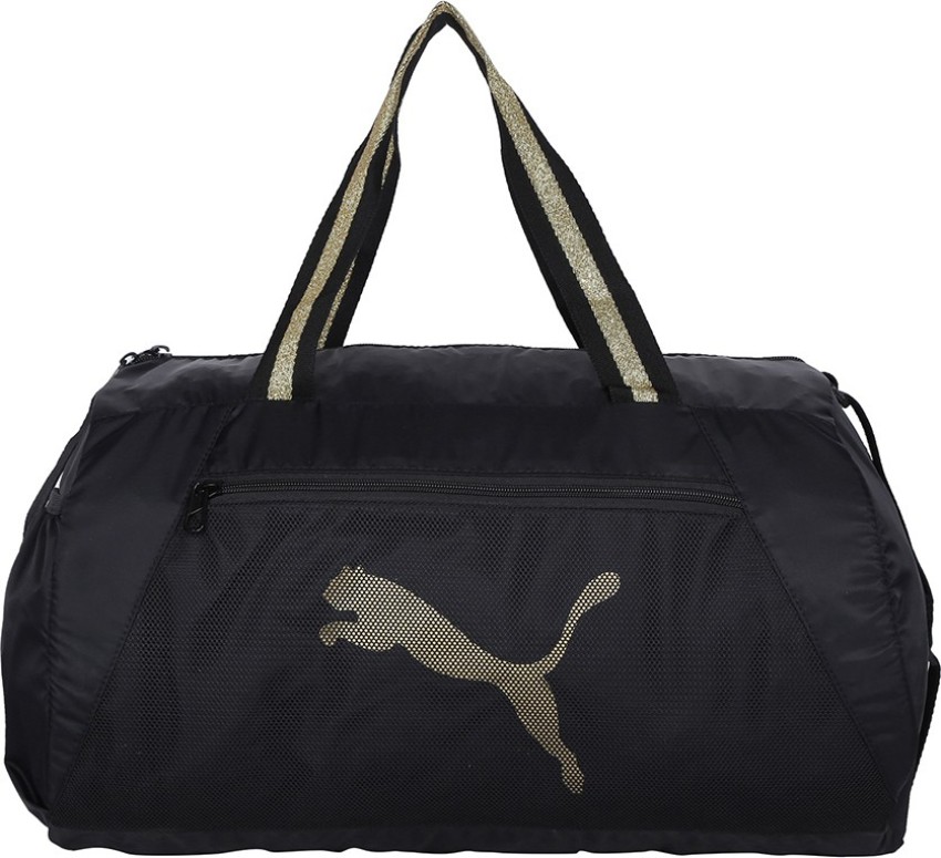 PUMA AT ESS barrel bag Duffel Without Wheels Black Bright Gold