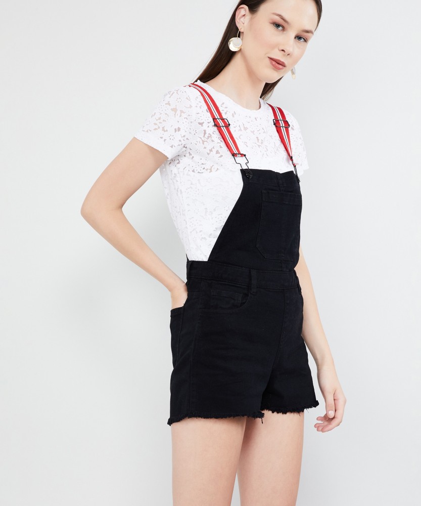 MAX Women Black Dungaree - Buy MAX Women Black Dungaree Online at Best  Prices in India
