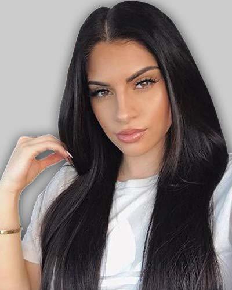 Finishing Touch Unisex Natural Black Ladies Synthetic Hair Wig, For Personal