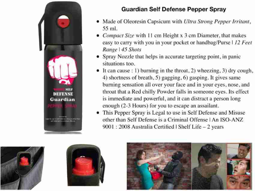 11 cm Guardian Self Defence Pepper Spray, 55 mL, Packaging Type: Bottle at  Rs 100/unit in Faridabad