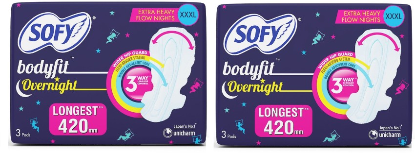 Buy Sofy Bodyfit Overnight 420 mm 3 Pads Price in Bangladesh