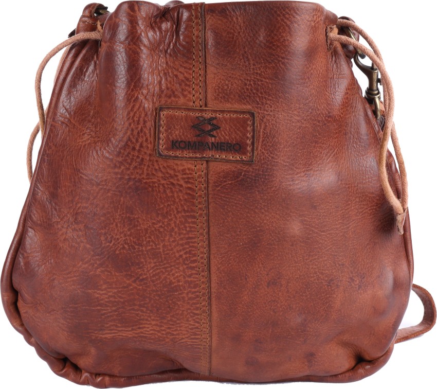 Buy Kompanero Brown Genuine Leather Slingbag (B-9361-COGNAC) at