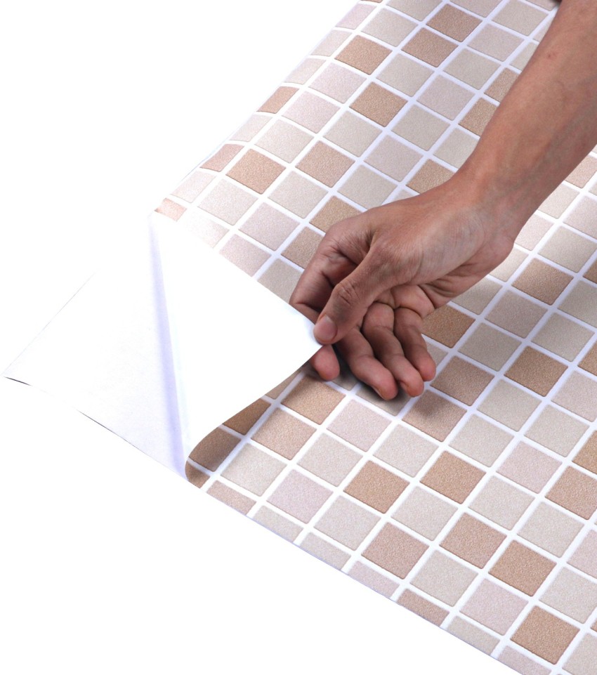 FOKRIM 45 cm Floor Tile Waterproof Self Adhesive Tiles for