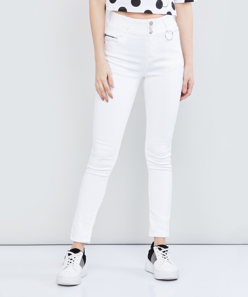 White jeans for hot sale ladies flipkart