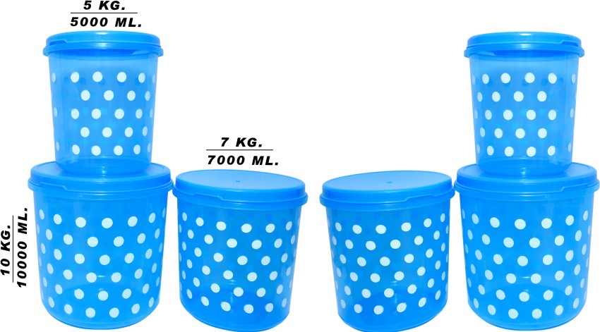 Plastic 5,7 & 10kg Big Container Set, 10000 mL