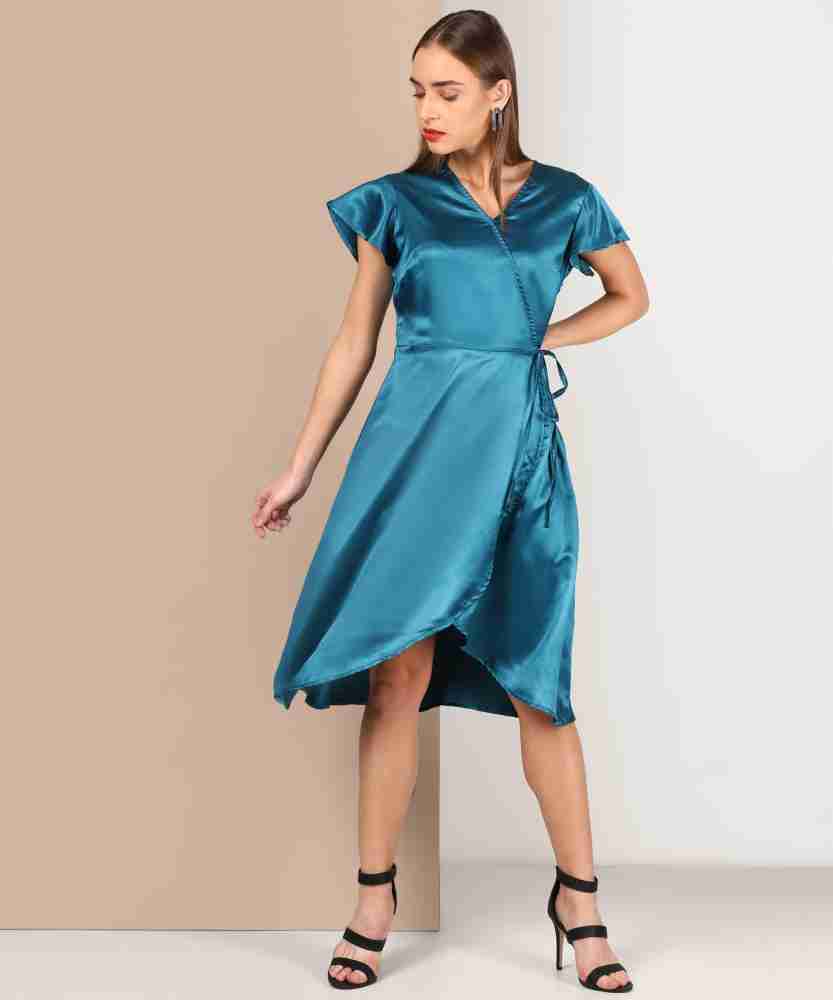 Avirate Women Wrap Blue Dress Buy Avirate Women Wrap Blue Dress Online at Best Prices in India Flipkart