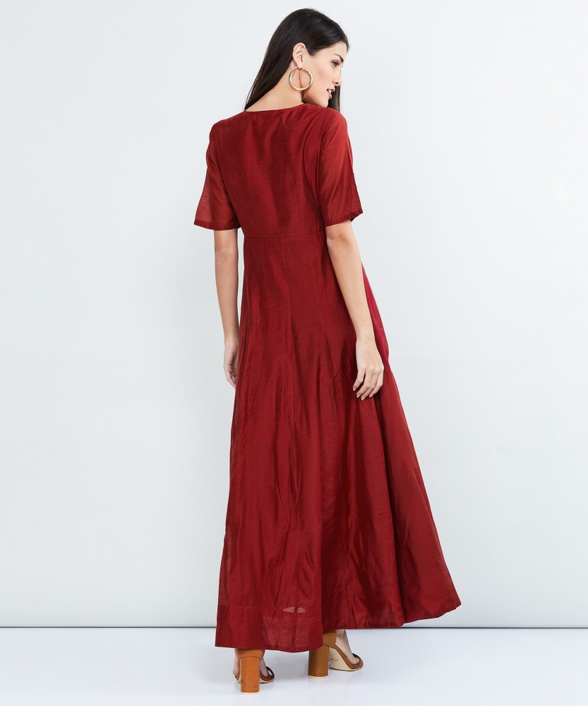MAX Women Maxi Red Dress - Buy MAX Women Maxi Red Dress Online at Best  Prices in India