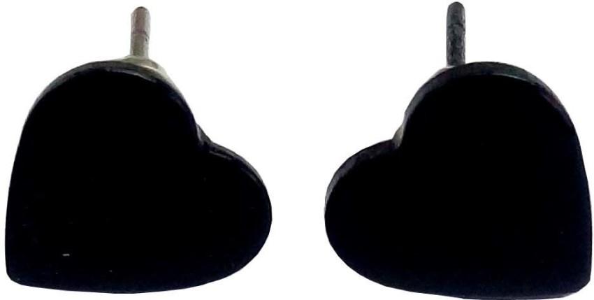 Betsey Johnson Black Heart Stud Earrings  Macys