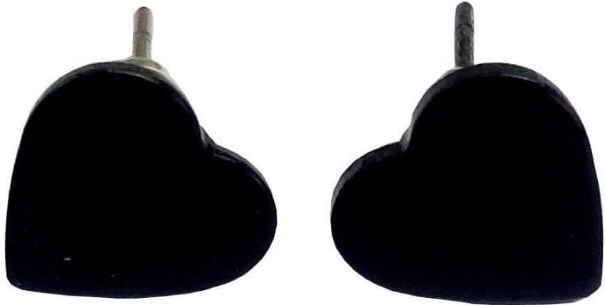 Black heart stud deals earrings