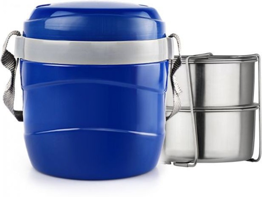 MILTON Econa Deluxe Plastic Tiffin Box Set, 200 Ml, 2-Pieces, Blue