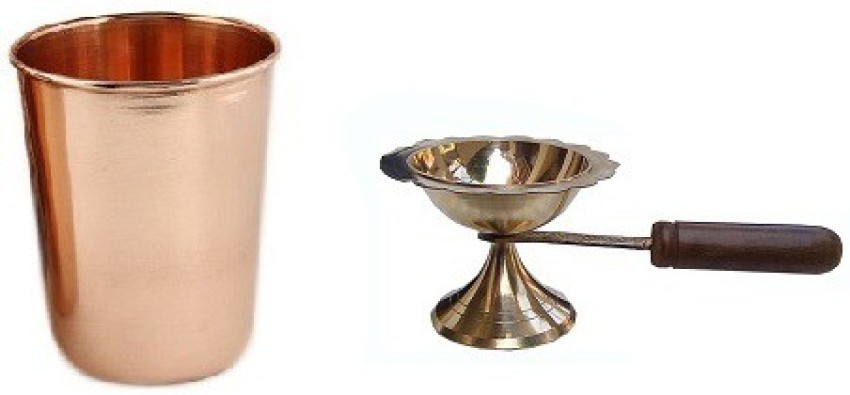Brass Pooja Thali Set 12 Inch with Pital Puja Plate Kalash Bowl Spoon Haldi  Kumkum Stand Ghanti Piyali Diya Arti Thali for Diwali Home Office Mandir