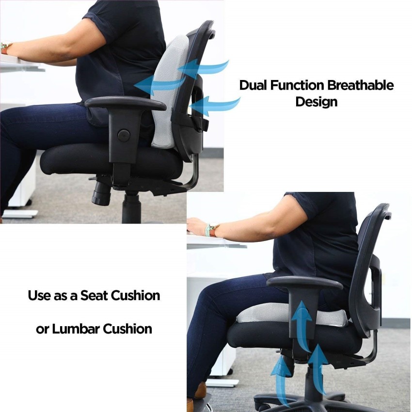 Lumbar Support Pillow, Back Cushion, Memory Foam Orthopedic Backrest for Car  Seat, Office, Computer Chair and Wheelchair, Breathable & Ergonomic Design  for Back Pain Relief 
