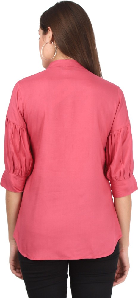 Banyan Casual Half Sleeve Solid Women Pink Top - Buy Banyan Casual Half  Sleeve Solid Women Pink Top Online at Best Prices in India