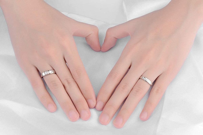 Waroomhouse Couple Ring Opening Adjustable Luxury Wedding Gift