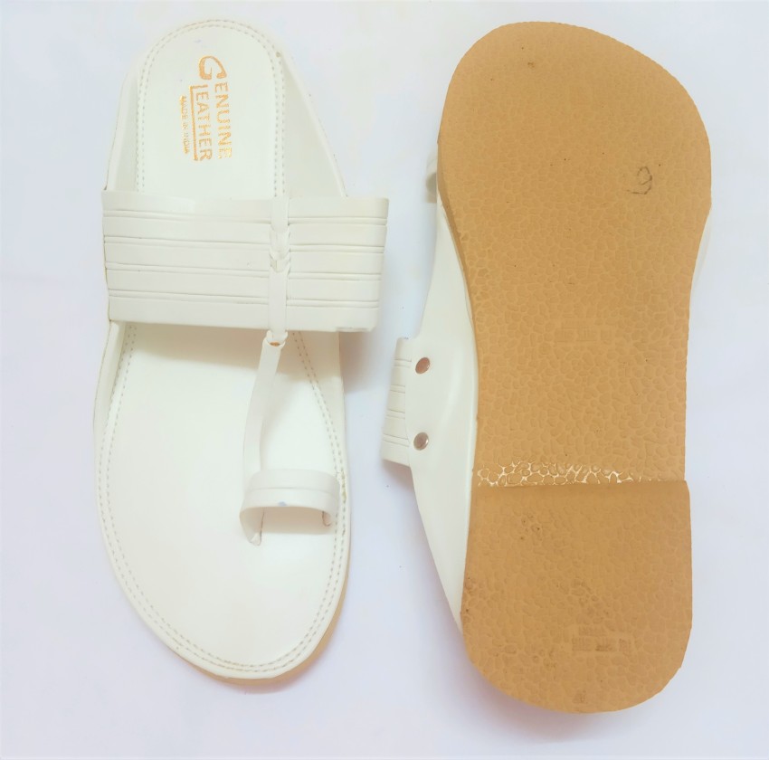 White 2025 kolhapuri chappal