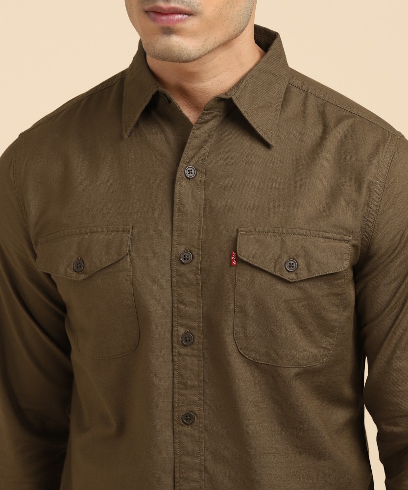 Levis brown deals shirt