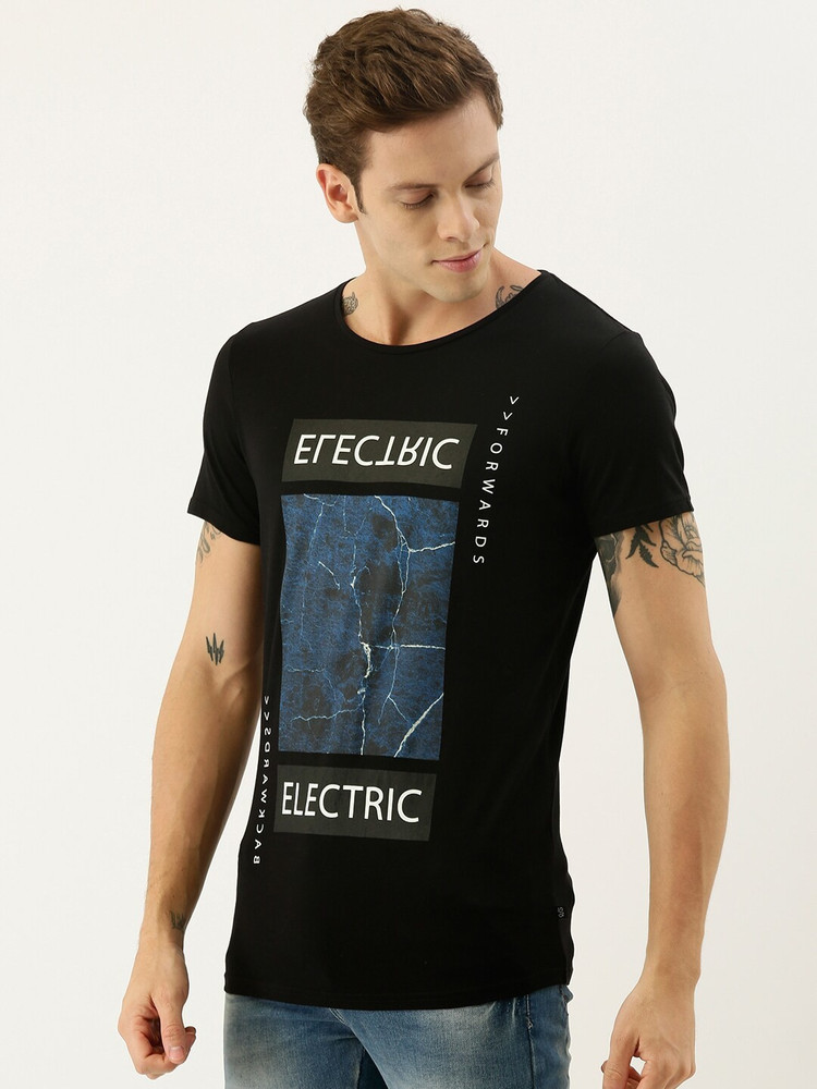 s.Oliver Printed Men Round Neck Black T Shirt Buy s.Oliver