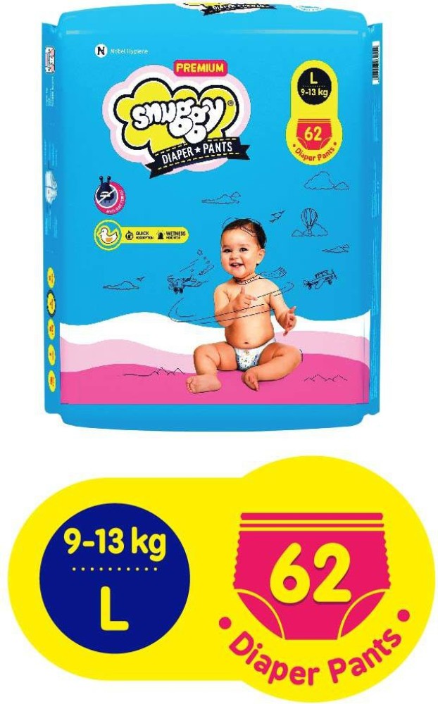snuggy PREMIUM Baby Diaper Pants Large  L  Buy 62 snuggy Pant Diapers   Flipkartcom