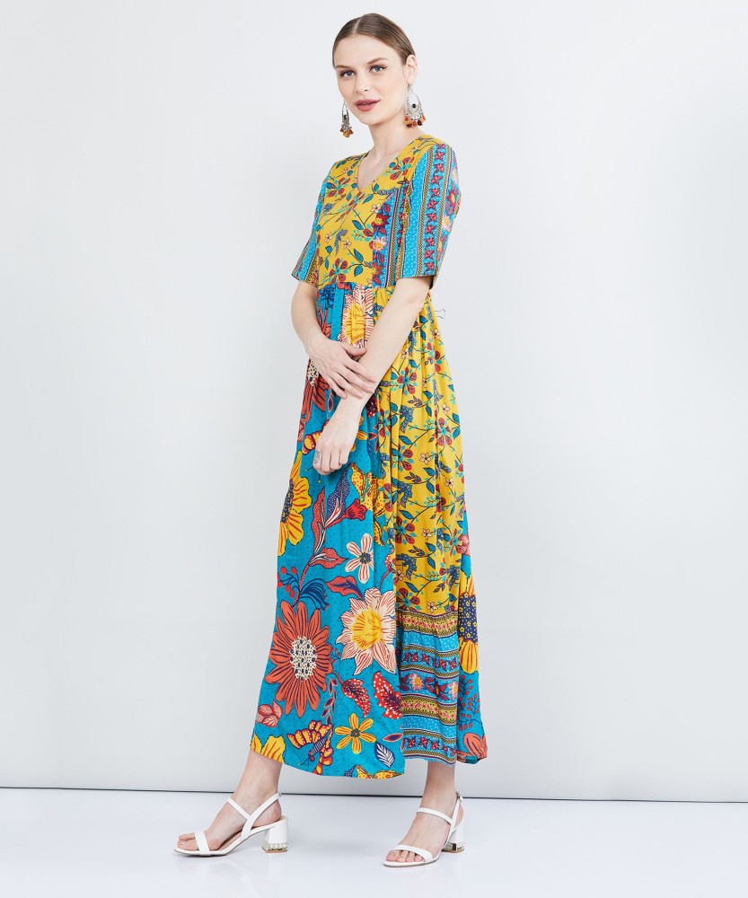 MAX Women Maxi Multicolor Dress Buy MAX Women Maxi Multicolor Dress Online at Best Prices in India Flipkart