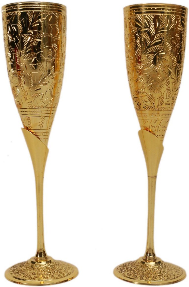 Buy online Gold , Silver Brass Wine And Champagne Glass from Bar