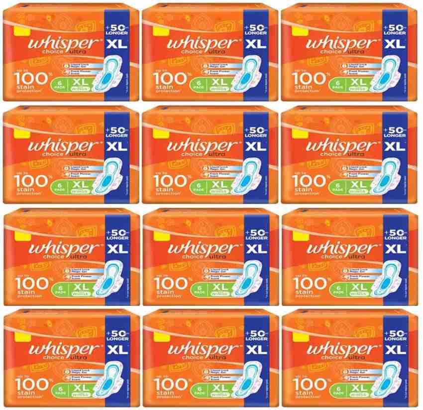 Whisper Choice Ultra Sanitary Pads XL: Buy packet of 6.0 pads at best price  in India