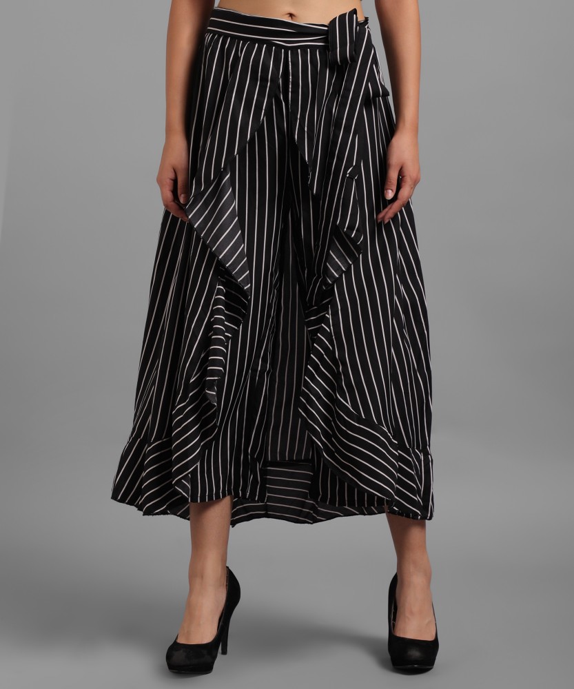 Black and white striped hotsell skirt online