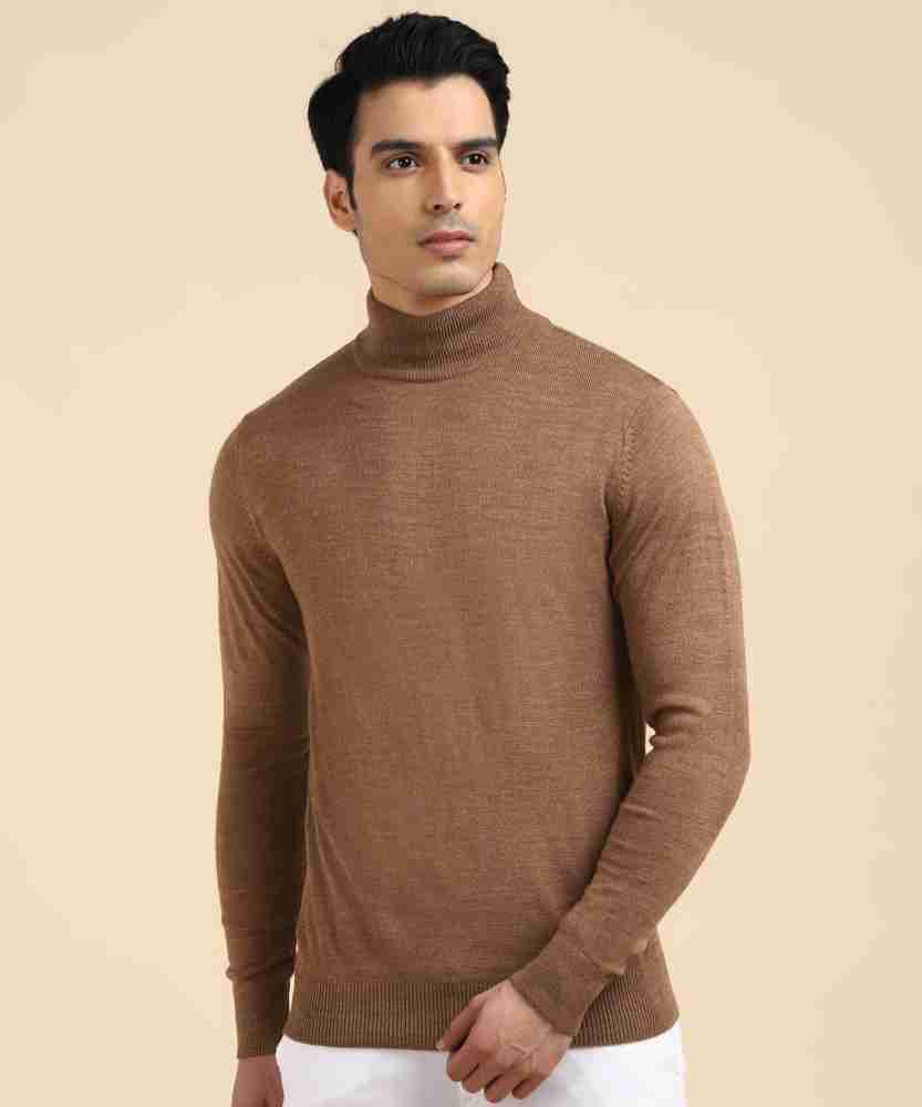 NUMERO UNO Self Design Round Neck Casual Men Brown Sweater Buy