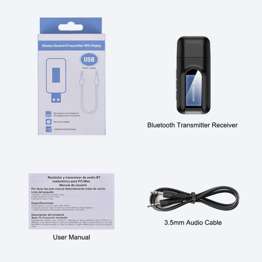 Transmisor Bluetooth A2Dp Stereo Jack 3,5 mm.