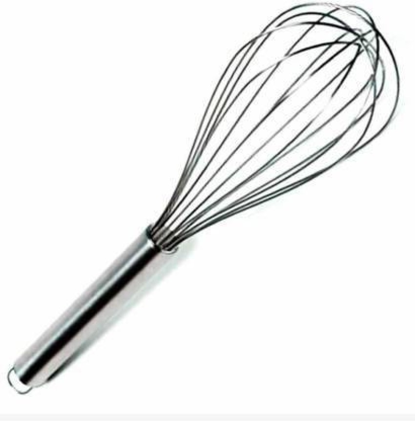 Coolmade Set of 3 Stainless Steel Whisk 8 inch+10 inch+12 inch, Kitchen Balloon Hand Stainless Whisk Set for Blending Whisking Beating Stirring, Silver