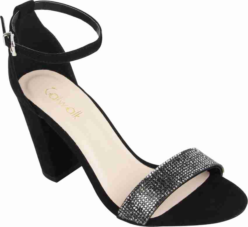 Catwalk black 2024 block heels