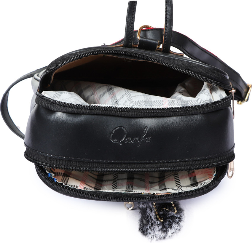 Qaafa PU Leather Preppy Style college bags for girls Backpacks