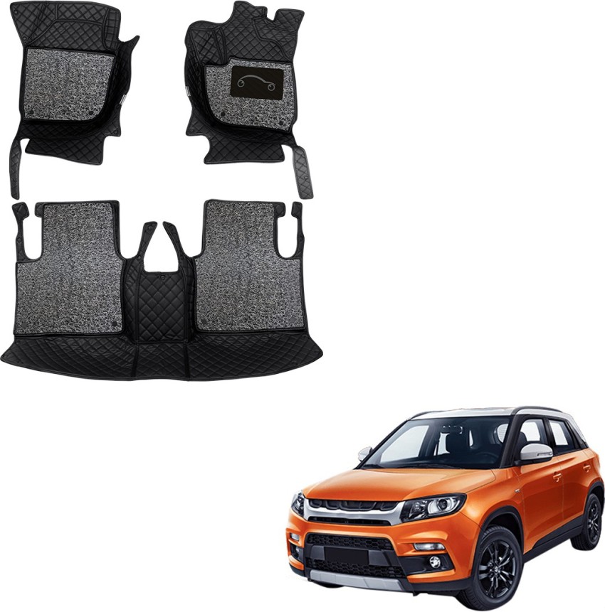 Plastomate 7D Car Mats Set for Brezza Car 