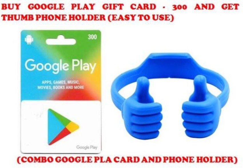 Google Play Gift Card 300 For Android And Free Thumb Phone Holder Xbox 360  Edition With Game And In Game Credit Price In India - Buy Google Play Gift  Card 300 For