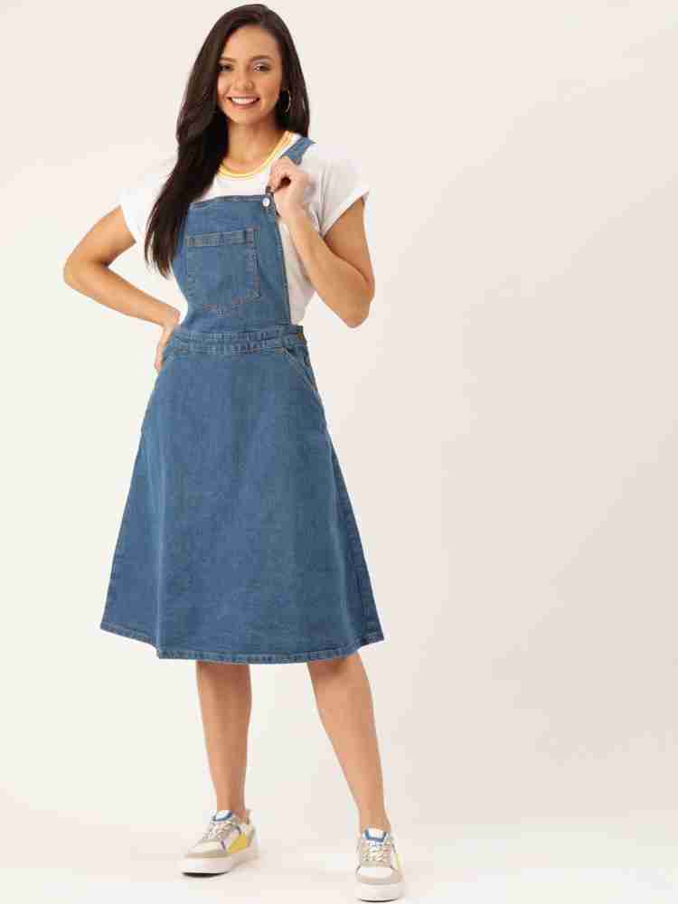 Knee length hot sale pinafore dress