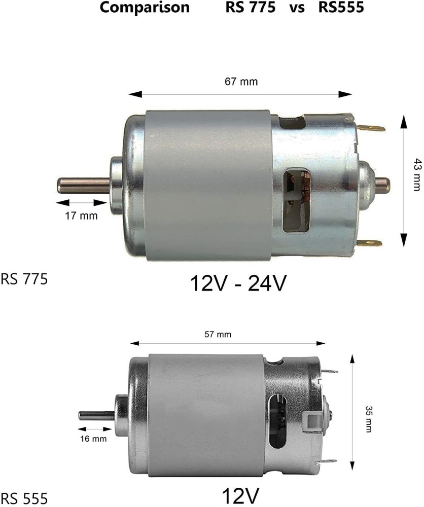 DC Motor High Torque Permanent Magnet DC 12V High Speed 12000 RPM Brush  Small DC Motor : : Home Improvement