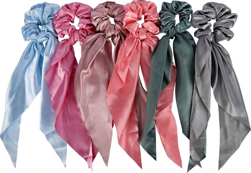 AccessHer 6Pcs Hair Scrunchies Silk Satin Scarf /Hair Ties /Elastic Hair  Bands/ Ponytail Holder/ Hair Bobbles Vintage Accessories for Women and  Girls Rubber Band Price in India - Buy AccessHer 6Pcs Hair