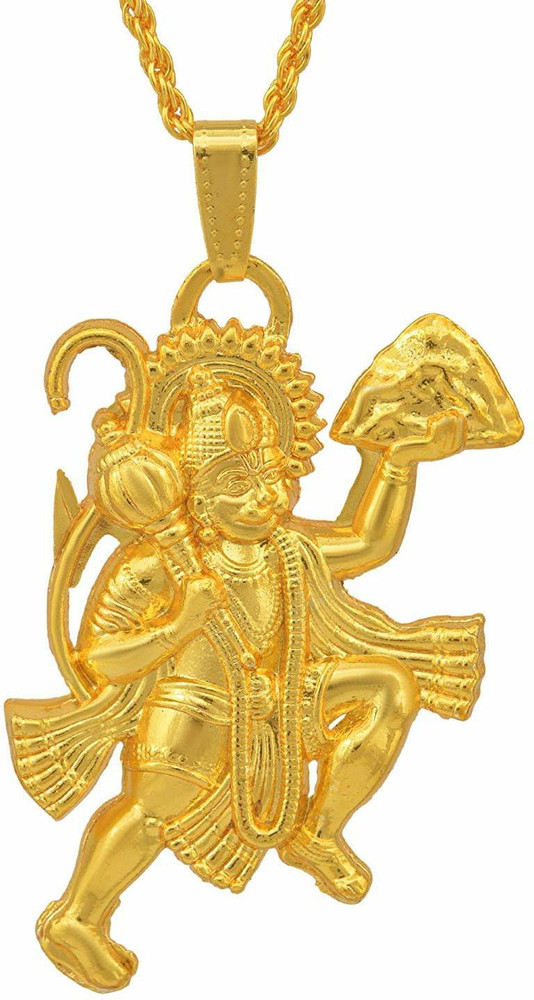 morir Gold Plated Lord Hanuman Bajrang Bali Hindu God Religious