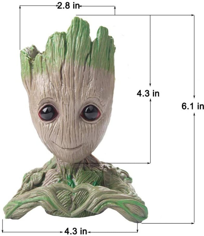 JC Crafts & Fabrics House of Quirk Groot Planter Flower Pot Groot Action  Figures Guardians of The Galaxy Flowerpot Baby Cute Model Toy Pen Container  Wooden Vase / Planter Pot Baby Tree