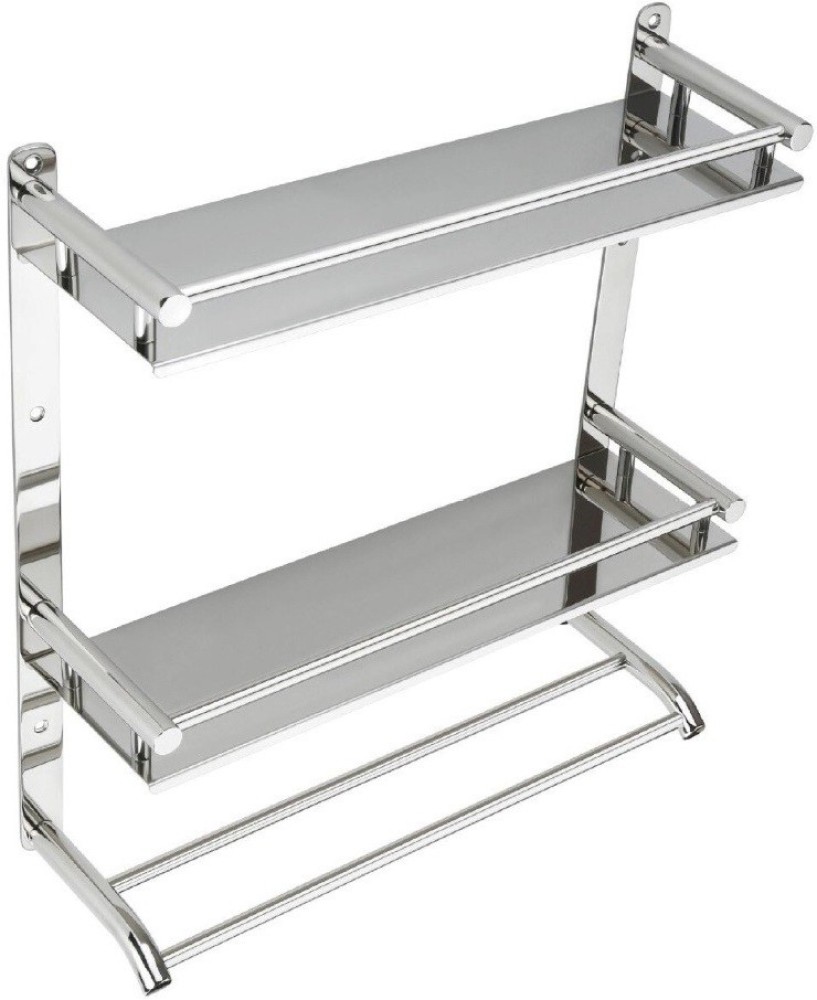 3 Tier Stainless Steel Silver Wall Mount Shelf Bathroom