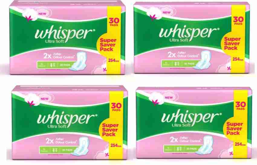 Whisper Ultra Soft Sanitary Pads for Women- 30 Pieces (XL Plus) 