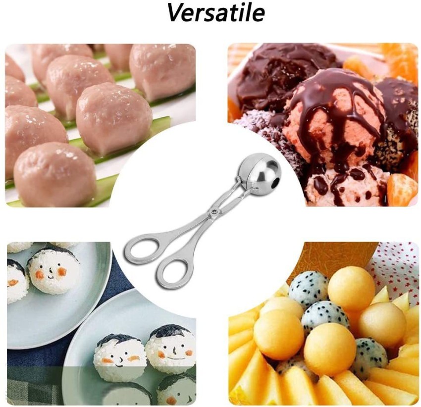 2-Pack Stainless Steel Meat Baller Cookie Dough Scoop, Meatball