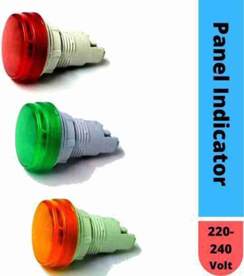 RC Electric PACK OF 3 Panel Indicator Light Pilot lamp RED GREEN YELLOW Voltmeter