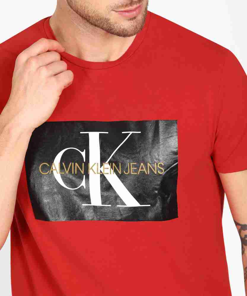 $42 Calvin Klein Men's Black Short-Sleeve Crewneck Monogram Logo T-Shirt  Size M