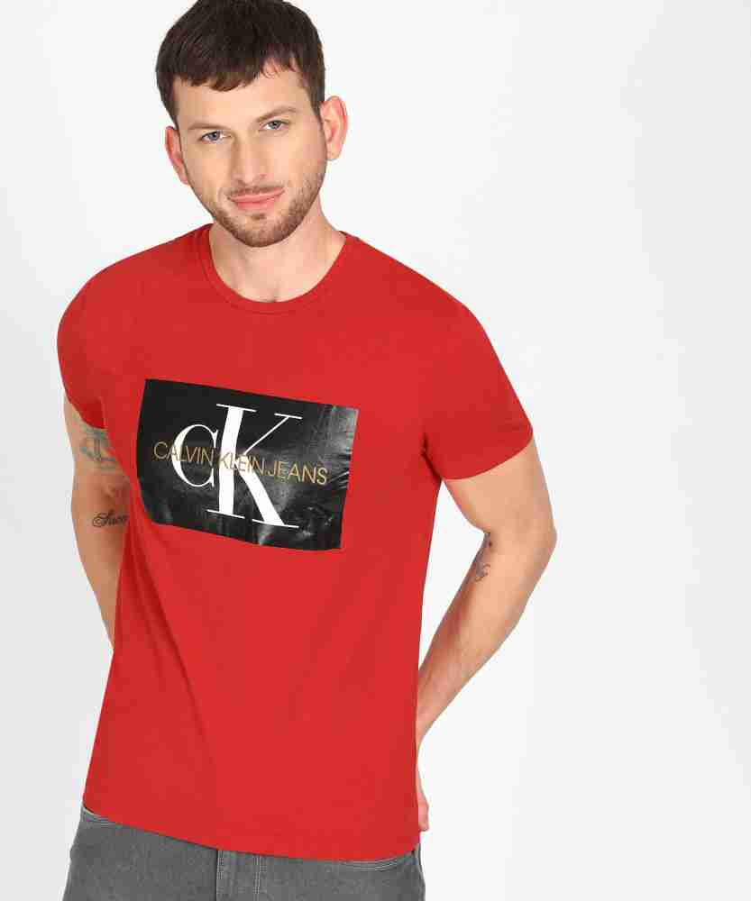 calvin klein jeans t shirt red