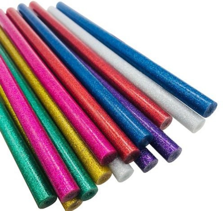 LUNAR Hot Melt Multicolour Glitter Glue Sticks for Glue Gun (Pack
