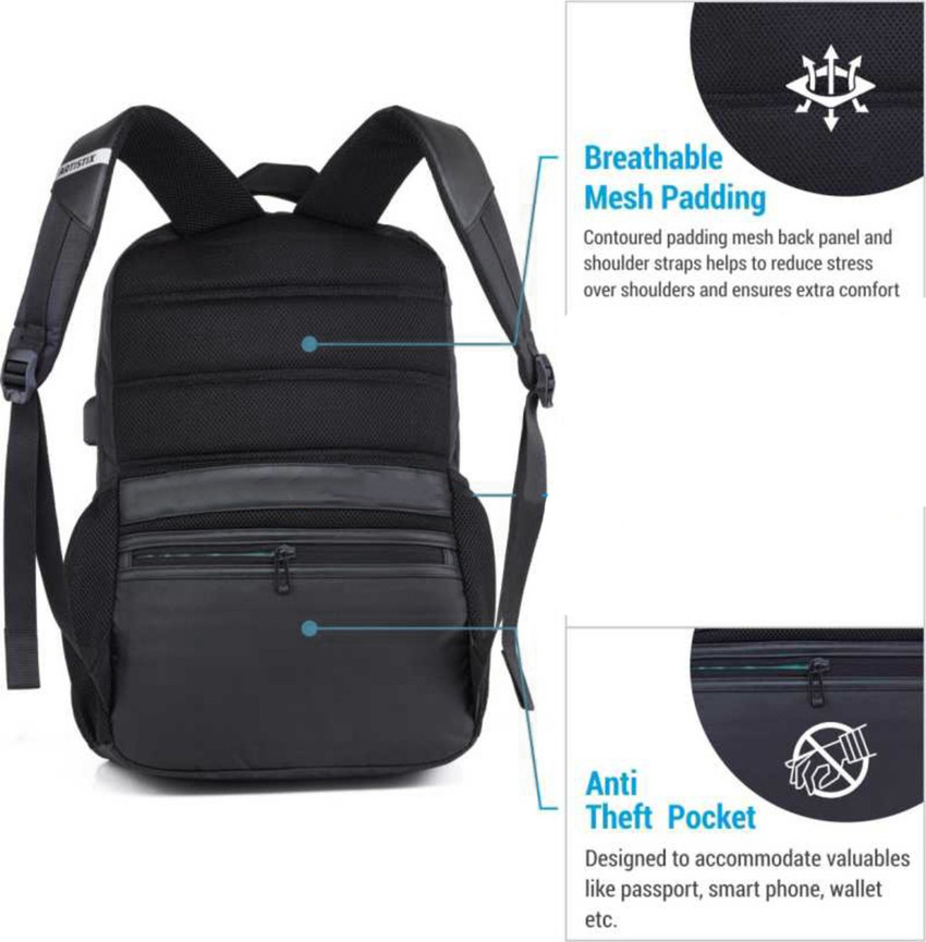 True Human Designer Multipurpose Bag for Men 32 L Backpack black