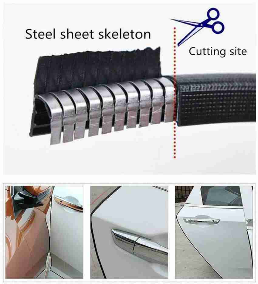 PECUNIA Car Door Protector U Shape Edge Trim Rubber Seal Built in