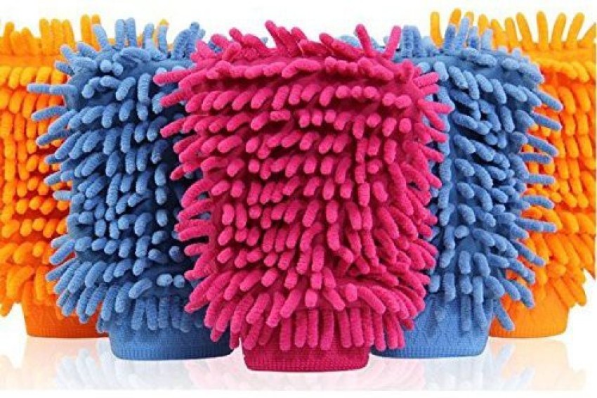 PUNKA Microfiber Double Sided Dusting Cleaning Glove - Pack of 4