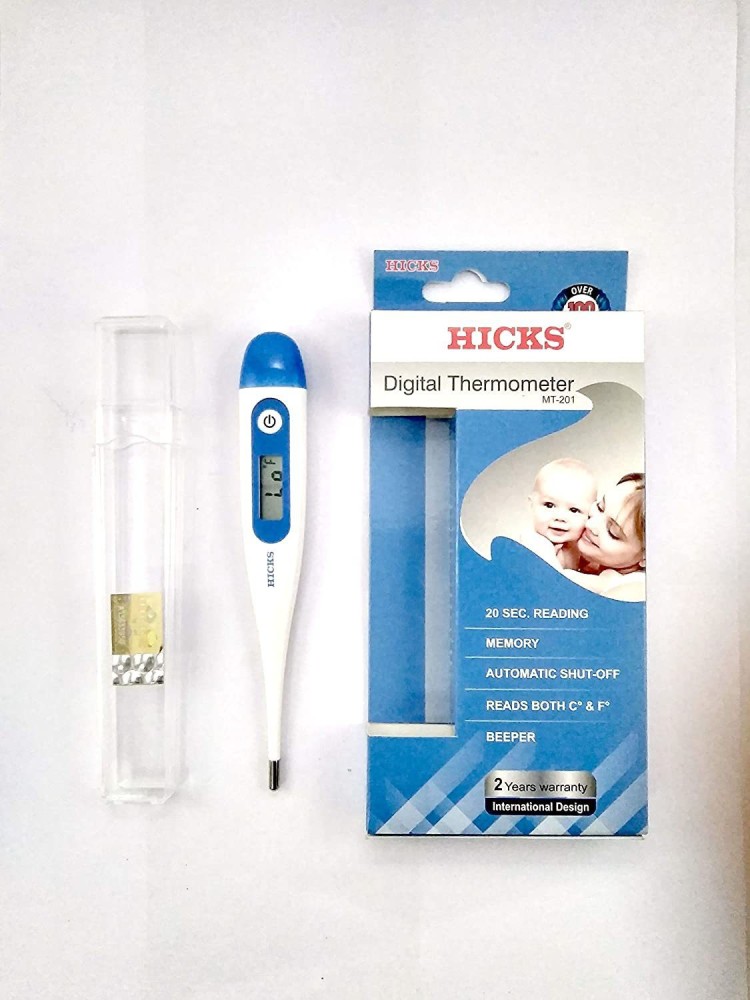 Hicks DMT 102 Digital Thermometer with Memory & Beeper - Auto Shut Off -  White Thermometer - Hicks 